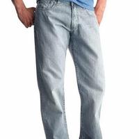 Faded light wash straight fit