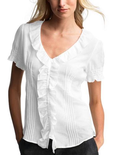 Ruffled pintuck blouse