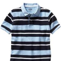 Bold-striped pique polo