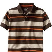 Bold-striped pique polo