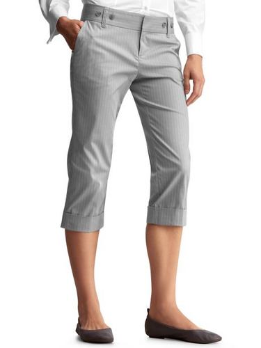 Clean cropped grey striped pants