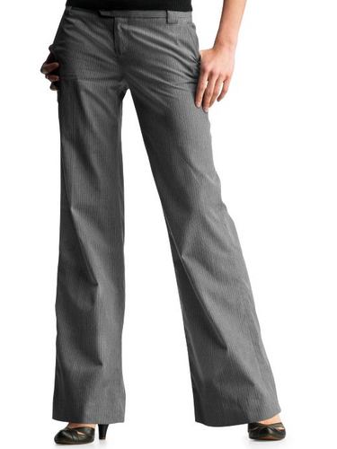 Striped tab-front wide leg pants