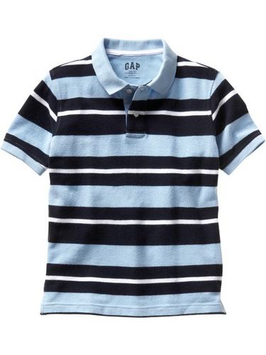 Bold-striped pique polo