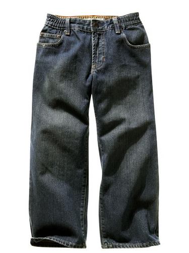 Loose fit elastic waist jeans