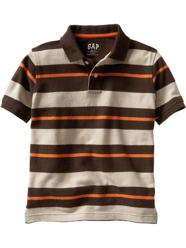 Bold-striped pique polo