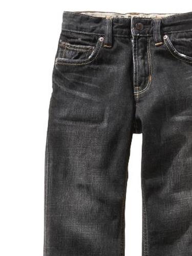 Distressed black basic jeans